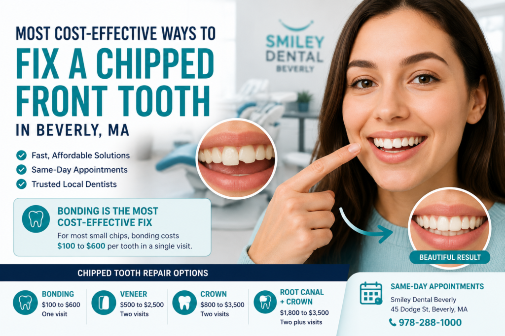 Most Cost-Effective Ways to Fix a Chipped Front Tooth in Beverly, MA