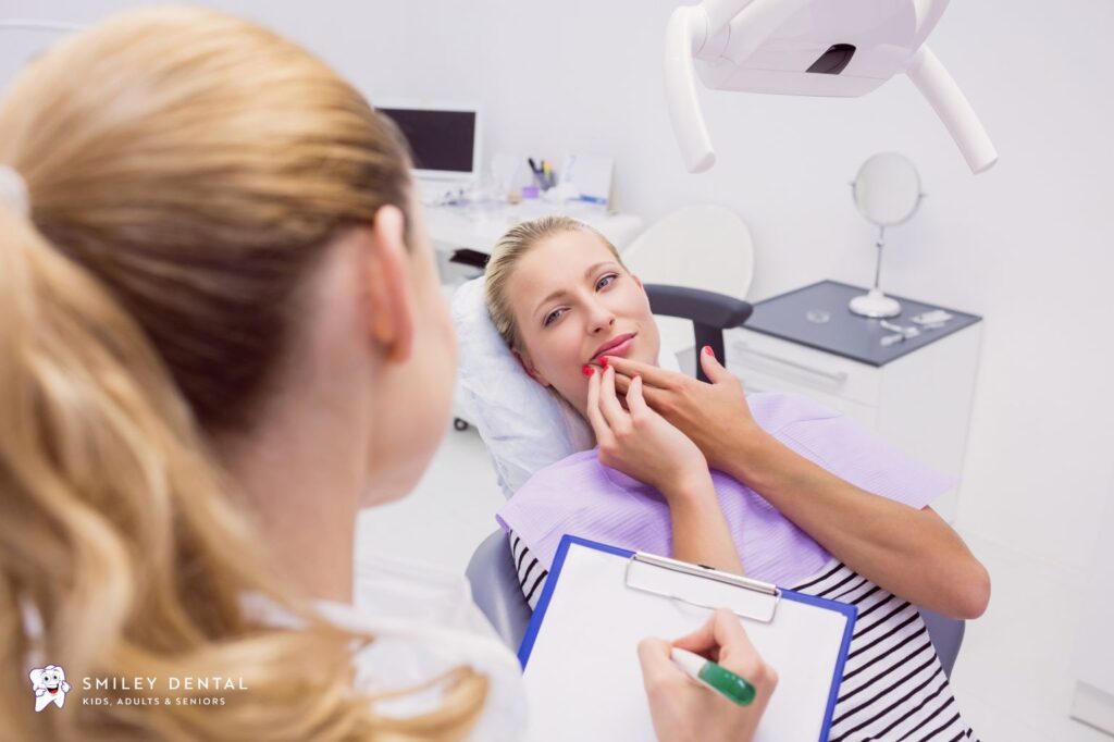 Patient receiving periodontal therapy for gum disease