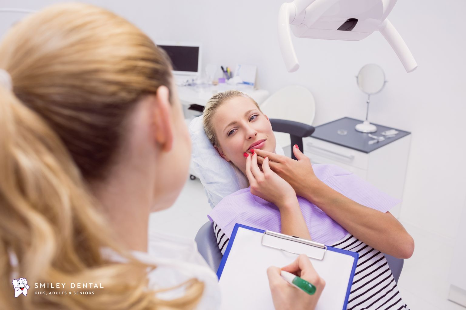 Patient receiving periodontal therapy for gum disease
